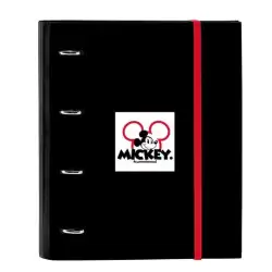 (512349666) SAFTA CARPETA DE ANILLAS 4X35MM C/RECAMBIO 100H A4 T/DURAS CIERRE C/GOMA MICKEY MOUSE "MICKEY MOOD"