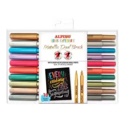 (AR001091) ALPINO ROTULADORES COLOR EXPERIENCE METALLIC DUAL BRUSH DOBLE PUNTA C/SURTIDOS ESTUCHE 10 UD