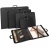 (DX-1288) CARCHIVO CARTERA CREMALLERA A0 ANILLAS CON ASA PP GOFRADO NEGRO