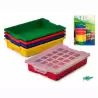 (786-03) FAIBO CAJA APILABLE DE ALMACENAJE PP 420X310X73MM 6L CON TAPA ROJO