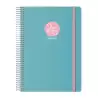 (12687-2026) DOHE AGENDA ANUAL MEMPHIS ESPIRAL 15X21CM DP CIERRE C/GOMA PP VERDE 2026
