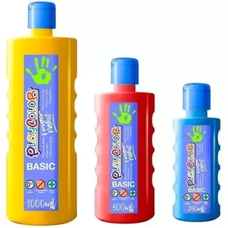 (17711) PLAYCOLOR PINTURA DE DEDOS FINGER PAINT BASIC BOTELLA 500ML AMARILLO
