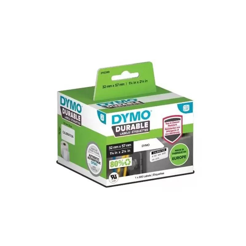 (2112289) DYMO CINTA DE ETIQUETAS DE ENVÍO BLANCO DE 2LW DURABLE 2-1/4" X 1-1/4" (57MM X 32MM) 800 ETIQUETAS