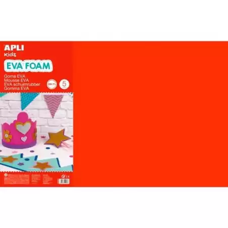 (12756) APLI GOMA EVA 40X60CM GROSOR 2MM ROJO PACK 5 UD