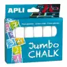 (14370) APLI TIZAS GIGANTES JUMBO Ø25X105MM BLANCO CAJA 6 UD