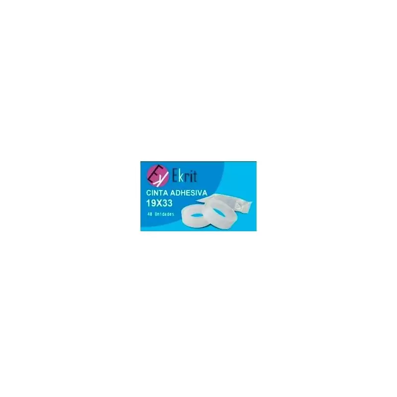 (EKR015) EKRIT CINTA ADHESIVA TRANSPARENTE ROLLO 19MM X 33M EN BOLSITA