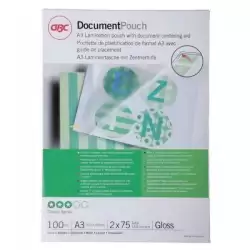 (3200745) GBC FUNDAS DE PLASTIFICAR CARTERAS 2X75 MICRAS A3 -PACK 100U-