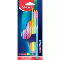 (831700) MAPED LÁPICES DE COLORES NIGHTFALL DE MADERA FSC C/SURTIDOS ESTUCHE 12 UD