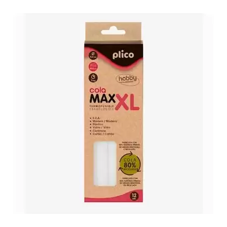 (1655) PLICO BARRAS DE COLA PARA PISTOLA TERMOFUSIBLE BAJA TEMPERATURA TRANSPARENTES ECO (80% RECICLADA)  Ø8MM X 200MM -25U-