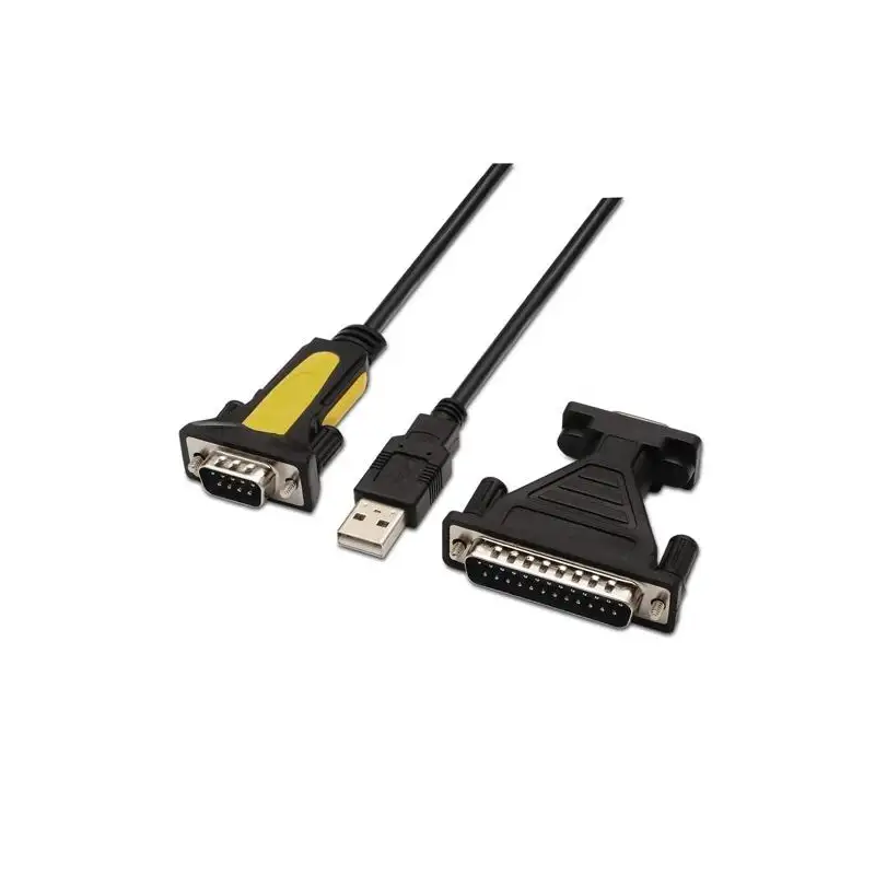 (A104-0039) AISENS CONVERSOR USB A SERIE TIPO A/M RS232 DB9/M DB25/M NEGRO 1