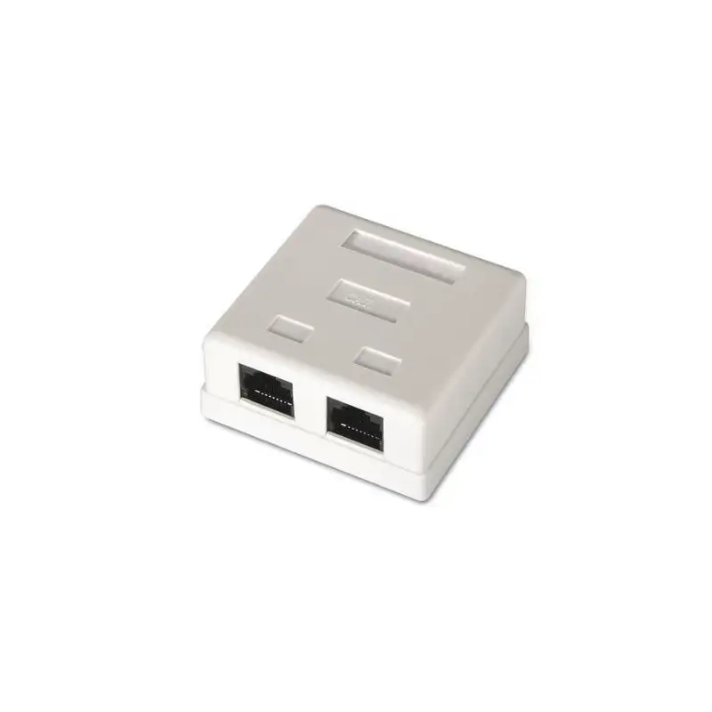 (A139-0302) AISENS ROSETA DE SUPERFICIE RJ45 CAT.6 UTP 2 TOMAS BLANCO