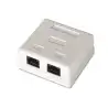 (A139-0302) AISENS ROSETA DE SUPERFICIE RJ45 CAT.6 UTP 2 TOMAS BLANCO