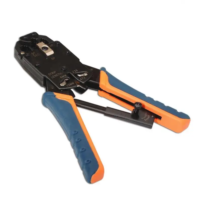 (A142-0311) AISENS TENAZA METALICA DE CRIMPAR RJ10/R11/RJ12/R45 NEGRO