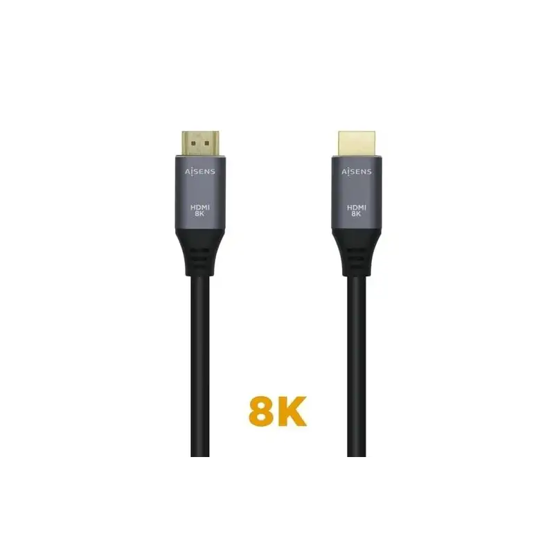 (A150-0427) AISENS CABLE HDMI V2.1 PREMIUM ALTA VELOCIDAD HEC 8K@60HZ 48GBPS A/M - A/M GRIS/NEGRO 1