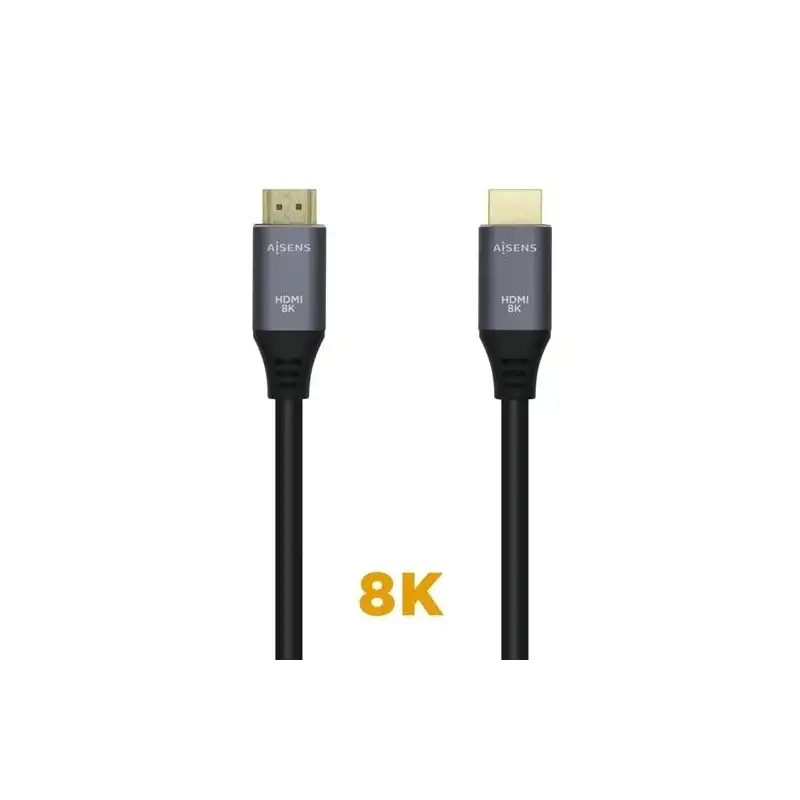 (A150-0428) AISENS CABLE HDMI V2.1 PREMIUM ALTA VELOCIDAD HEC 8K@60HZ 48GBPS A/M - A/M GRIS/NEGRO 2