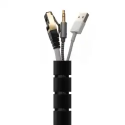 (A151-0604) AISENS ORGANIZADOR DE CABLE EN ESPIRAL 25MM NEGRO 2