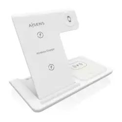 (ASCH-15W3WC044-W) AISENS CARGADOR INALAMBRICO USB-C 3 EN 1 DE 15W MOVIL