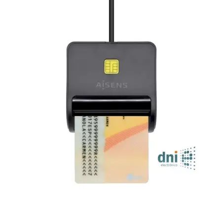 (ASCR-SN01-BK) AISENS LECTOR DE TARJETAS INTELIGENTE DNI COMBO NEGRO