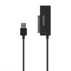 (ASE-35A01B) AISENS ADAPTADOR ASE-35A01B SATA A USB-A USB3.01/USB 3.1 PARA DISCOS DUROS 2.5" Y 3.5" CON ALIMENTADOR NEGRO
