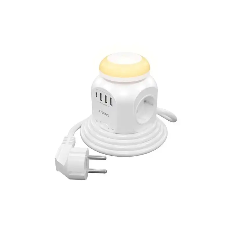(ASPS-3A1CL01-W) AISENS REGLETA DE ENCHUFES SOBREMESA MULTIFUNCION CON 4 TOMAS + 1XUSB-C