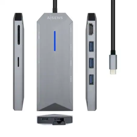 (ASUC-8P004-GR) AISENS DOCK STATION 8 EN 1 USB-C A 1XHDMI