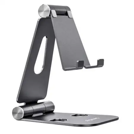 (MS2PXL-094) AISENS SOPORTE DE SOBREMESA TAMAÑO XL AJUSTABLE 2 PIVOTES PARA MOVIL/TABLET GRIS