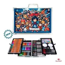 (AB-0909) ALEX BOG MALETÍN DE ALUMINIO 145 PIEZAS SET ART STUDIO MANGA C/SURTIDOS