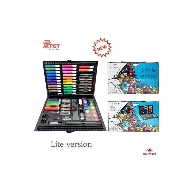 (AB-1100) ALEX BOG SET ART STUDIO LITTLE ARTIST 86 PIEZAS PLASTIC BOX C/SURTIDOS