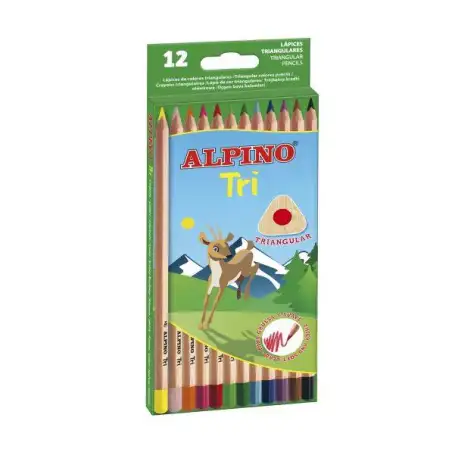 (AL000128) ALPINO LÁPICES DE COLORES TRI 175MM C/SURTIDOS ESTUCHE 12 UD