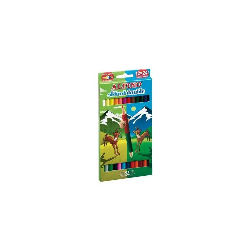 (AL000169) ALPINO LÁPICES DE COLORES DOUBLE 177MM DOBLE PUNTA Y COLOR SURTIDOS ESTUCHE 12 UD