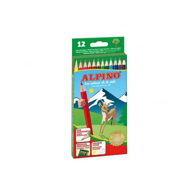 (AL010654) ALPINO LÁPICES DE COLORES 175MM C/SURTIDOS ESTUCHE 12 UD