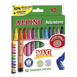 (AR000006N) ALPINO ROTULADORES MAXI PUNTA GRUESA ESTUCHE DE 12 C/SURTIDOS