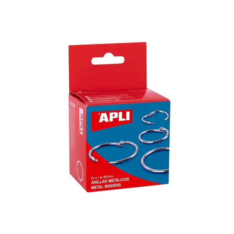 (00455) APLI ANILLAS METÁLICAS ARTICULADAS Ø51MM CAJA 10 UD NIQUELADAS