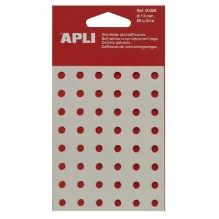 (0228) APLI ARANDELAS DE REFUERZO 13MM CAJA 96 UD TRANSLÚCIDAS