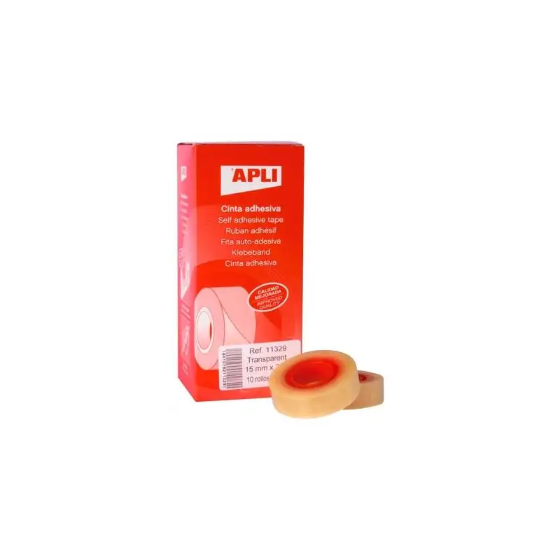(11329) APLI CINTA ADHESIVA TRANSPARENTE ROLLO 15MM X 33M