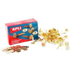 (12285) APLI ENCUADERNADORES METÁLICOS CON ARANDELA DORADOS 18MM - 100UD-