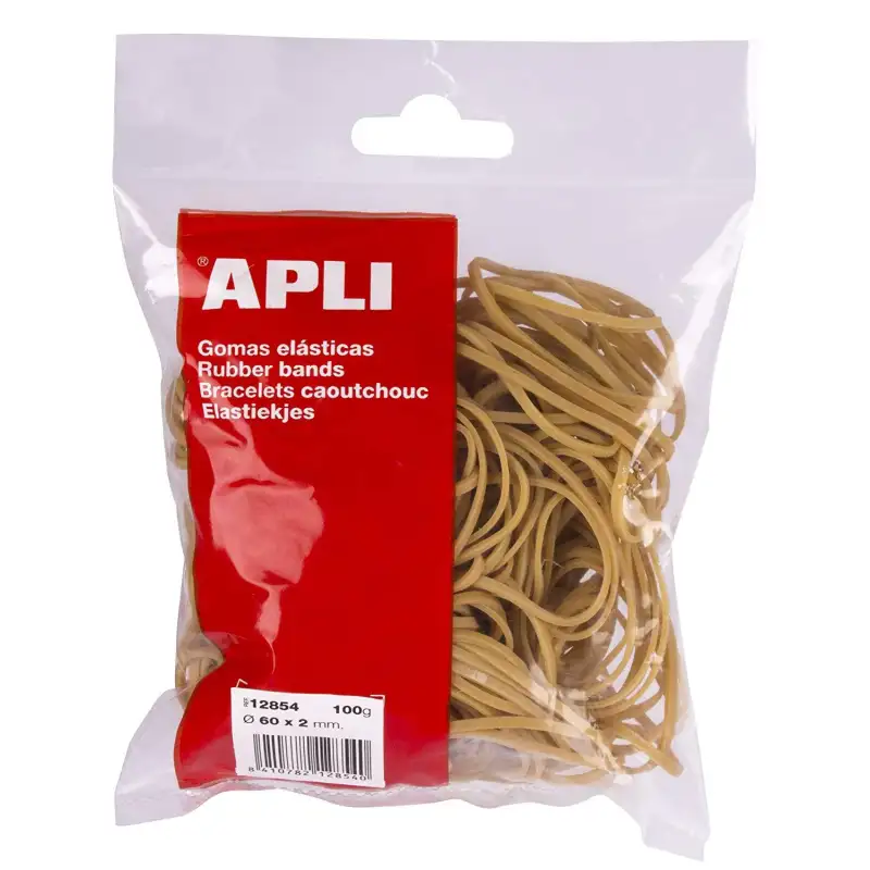 (12856) APLI GOMA ELÁSTICA MARRÓN CAUCHO 100X2MM 100 GR.