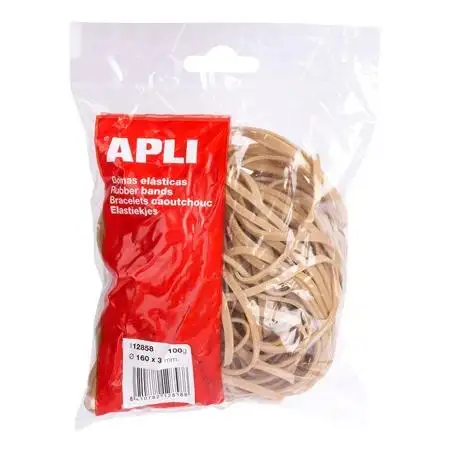 (12858) APLI GOMA ELÁSTICA MARRÓN CAUCHO 160X3MM 100 GR.