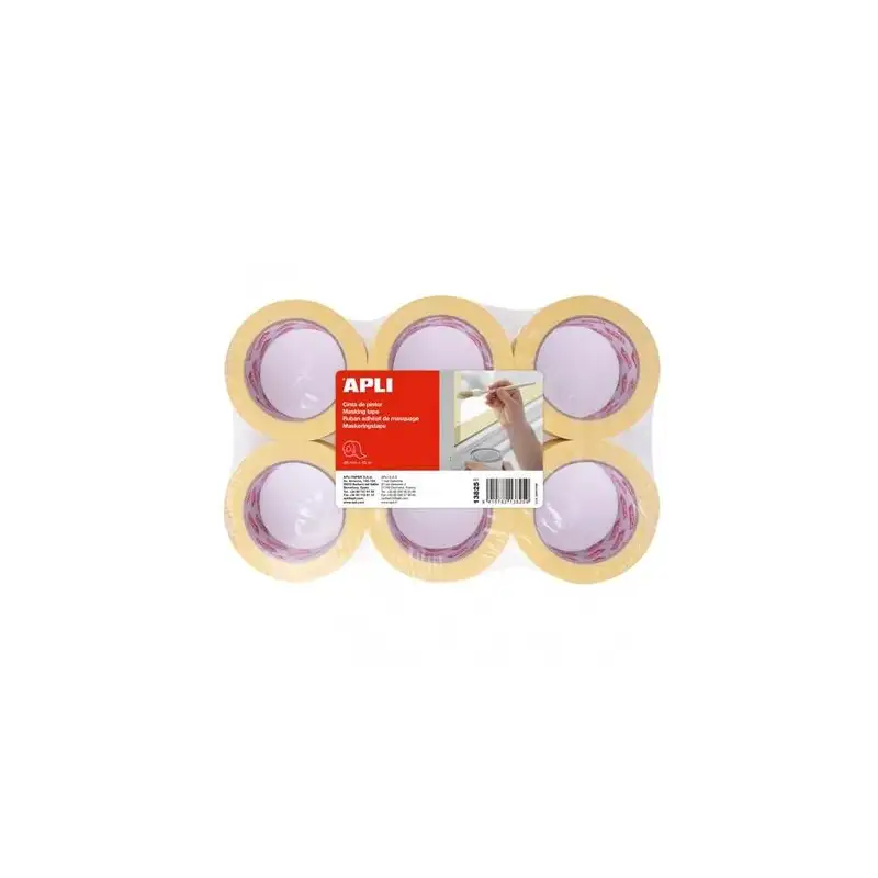 (13825) APLI CINTA PINTOR 60GR ROLLO 48MMX45M REMOVIBLE AMARILLO - 6U-