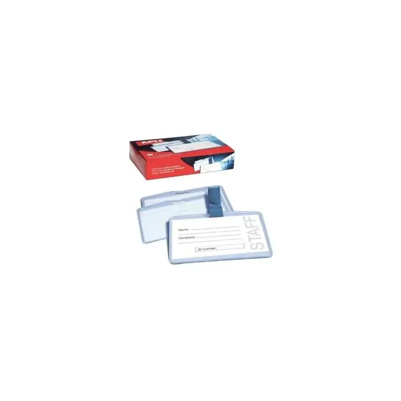 (11740) APLI TARJETA DE IDENTIFICACIÓN HORIZONTAL PLASTICO 90X56 MM CON PINZA -25U-