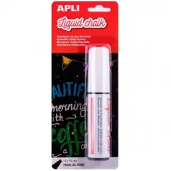 (13960) APLI MARCADOR DE TIZA LÍQUIDA PUNTA PARALELA 10X15MM BLANCO BLÍSTER 1 UD