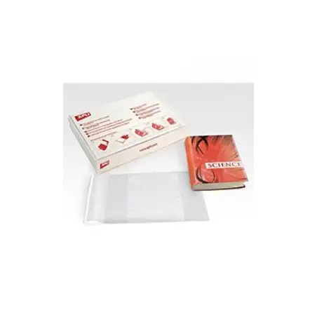 (12280) APLI FORRO DE LIBROS CON SOLAPA AJUSTABLE 290MM PVC 130 MICRAS CAJA 100 UD
