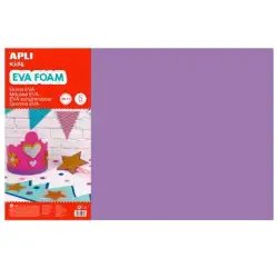 (12767) APLI GOMA EVA 40X60CM GROSOR 2MM LILA PACK 5 UD