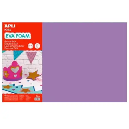 (12767) APLI GOMA EVA 40X60CM GROSOR 2MM LILA PACK 5 UD