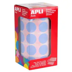 (16723) APLI GOMETS REDONDOS 20MM ROLLO AZUL CLARO -ROLLO 1.770 UNIDADES-