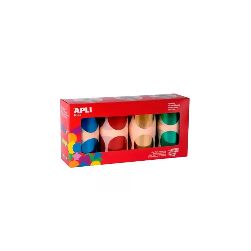 (18303) APLI GOMETS XXL PACK 4 ROLLOS REDONDOS Y COLORES SURTIDOS METALIZADOS -5664 UNIDADES-