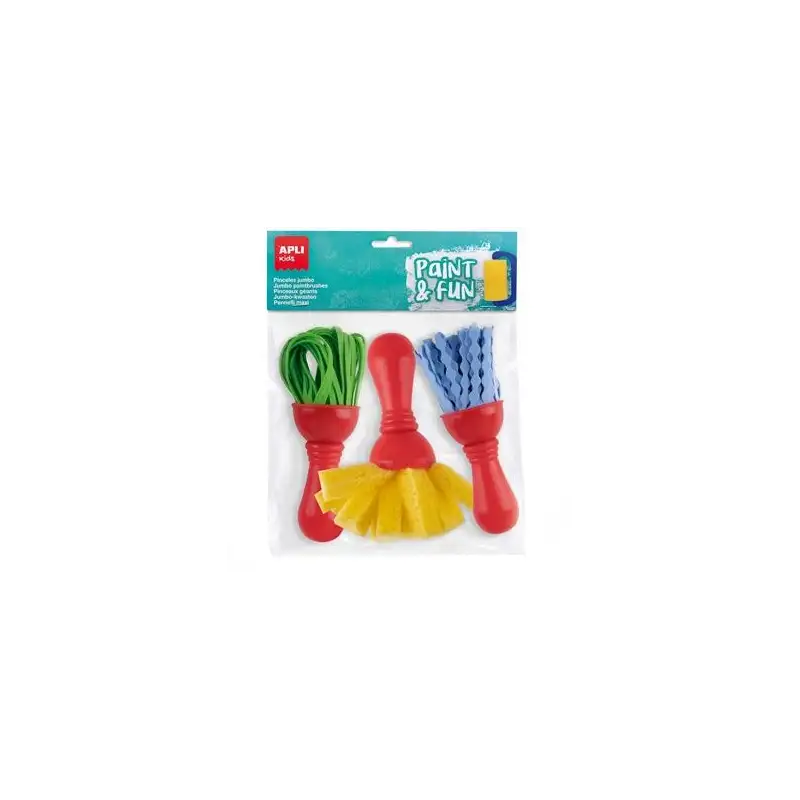 (19414) APLI PINCELES PAINT&FUN MAXI GOMA EVA Y ESPONJA PAINT & FUN C/SURTIDOS BOLSA 3 UD