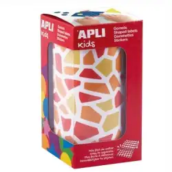 (19504) APLI GOMETS MOSAICOS REMOVIBLES 2460U 30 HOJAS TONOS ROJOS SURTIDOS