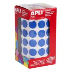 (4856) APLI GOMETS REDONDOS 15MM ROLLO AZUL -ROLLO 2832 UNIDADES-