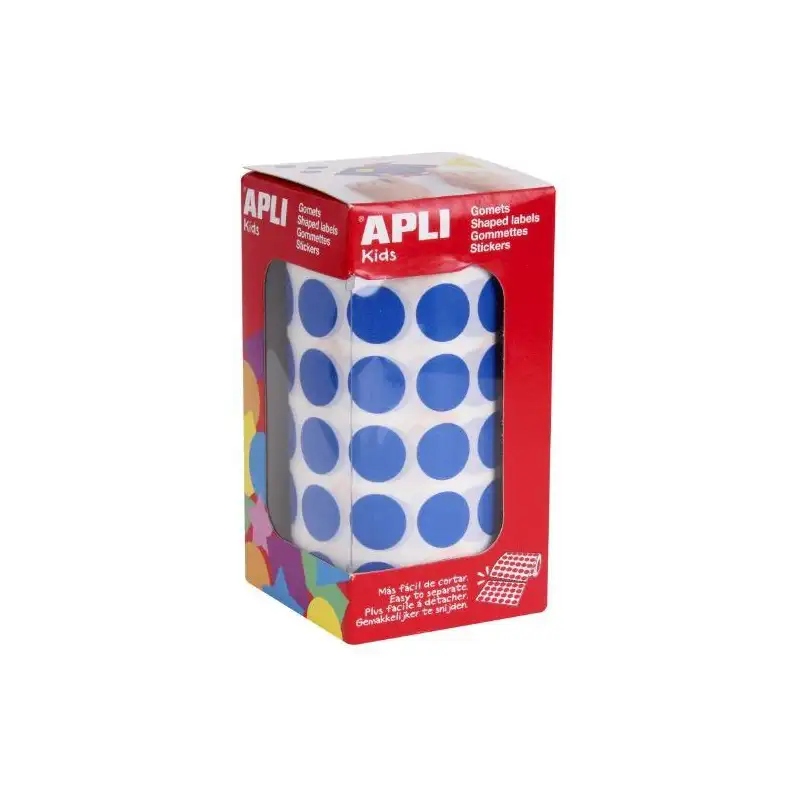 (4856) APLI GOMETS REDONDOS 15MM ROLLO AZUL -ROLLO 2832 UNIDADES-